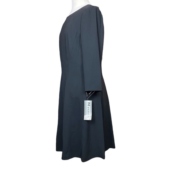 NYGARD COLLECTION Black 3/4 Sleeve A Line Dress Size 12 - Picture 2 of 7